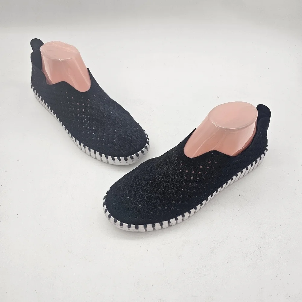 Ilse Jacobsen Tulip 139 Perforated Slip-On Shoes Black Size 41 / US 10